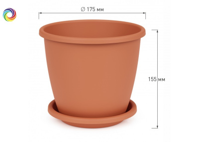 Горшок цв. "Афина" 2,2л (коричневый) (уп.22)
