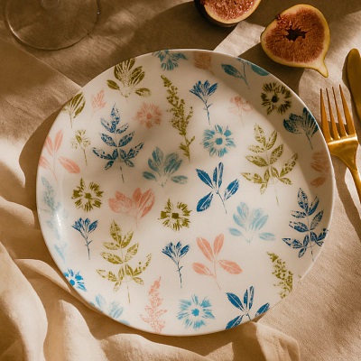 Тарелка 26см обеденная DIWALI FLERISH (ударопр.стекло) (6/24)