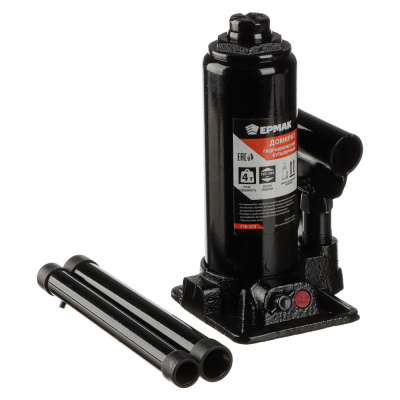 Домкрат гидравлический бутылочный 4 т, высота подъема 195-380ммЕРМАК  (1/5)