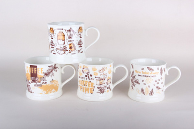 Кружка-бульонница 640мл микс (4диз) фарф (12/48)