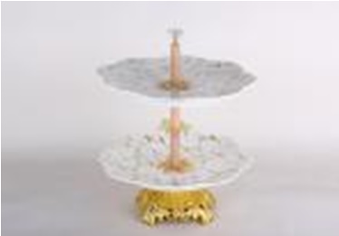 Ваза 2-х ярусная на ножке 25*25*30см фарф. (1/12)