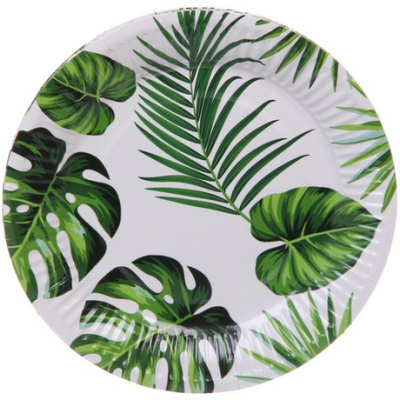 Тарелка бумажная 18 см в наборе 10 шт "Тропики" (1/300)