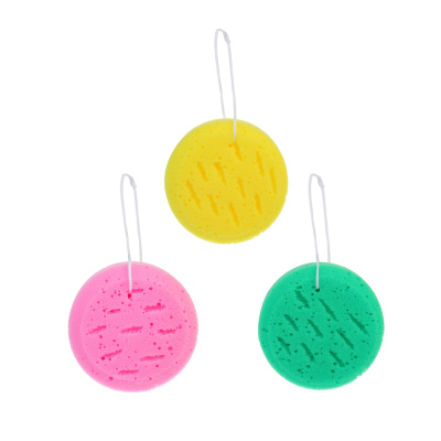 Мочалка-губка поролон.крупнопористая с подвесом 13,5*5см.полиурет. (3цв) (1/12/120)