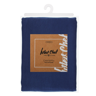 Скатерть текстильная 140х180см с водоотт. проп., полиэстер, синий IVLEV CHEF (5/10)
