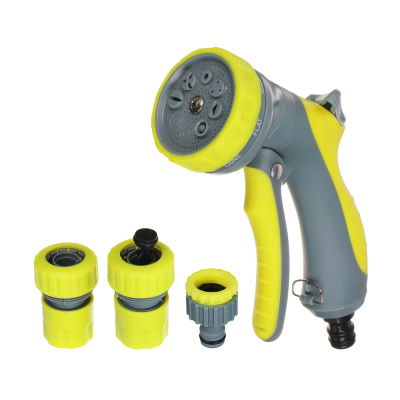 Набор садовый д/полива (пистолет 8 реж- 1шт., 1/2" коннектор 2шт., 1/2"-3/4" штуцер-1шт.),INBLOOM 