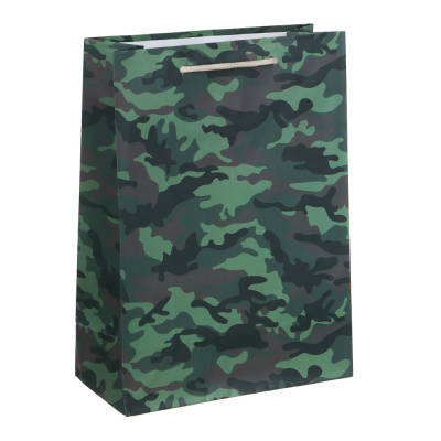 Пакет подарочный, бумажный, 17x24x8 см, камуфляжный принт LADECOR (12/12)