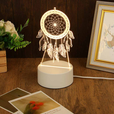Светильник с LED подсветкой "Ловец снов", USB, один режим свечения, 17x15см акрил, пластик ABS(1/40)