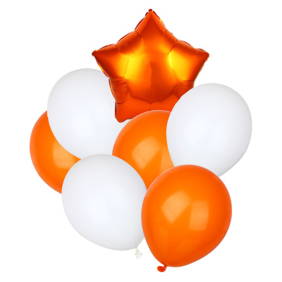Набор воздушных шаров 7 шт, фольга 18", латекс 12"Рыжий (10/500)