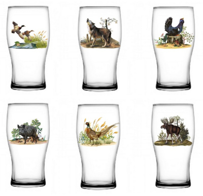 Набор бокалов для пива 2шт 500мл "Трофейная охота" стекло (6)