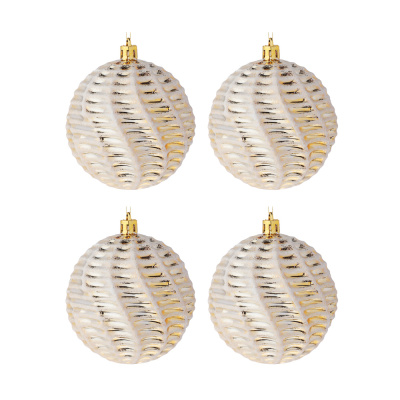 Набор шаров 8 см, 4 шт, шампань 26-161 СНОУ БУМ (1/1)