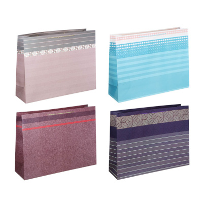 Пакет подарочный, высококач. бумага, 59x44x17 см, 4диз, полосы LADECOR (12/12)