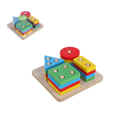 Сортер -пирамидка, дерево, 11,8х11,8х4,5см ИГРОЛЕНД (1/100)