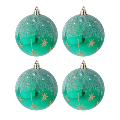 Набор шаров 4x8 см, морская волна с золотом, пластик, арт.23-63 СНОУ БУМ (1/1)