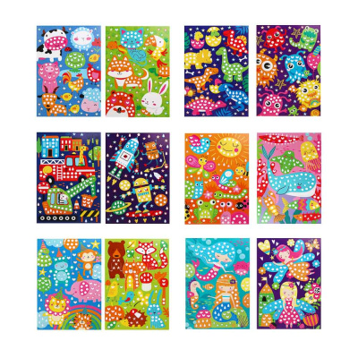 Аппликация из самоклеящихся наклеек "Кружочек", 2шт, наклейки, бумага, 21*30см (4диз) (18/216)