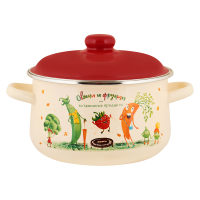 Кастрюля 5,5л Appetite Веселые овощи конич эмаль(1/4)