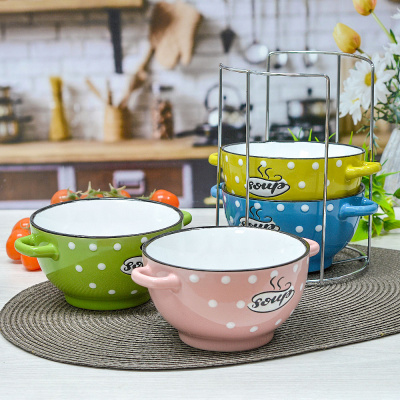 Набор бульонниц 5 предм. "Горошек" 650мл. (керам.) (1/6)     