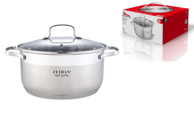 Кастрюля 7,0л,нжс, 5-ти степовое капсул.инд.дно,ст/кр, п/у(1/4)