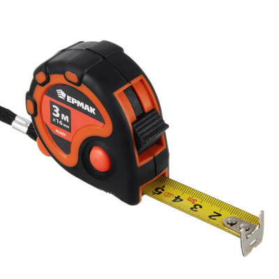 Рулетка 3м Ермак (3фикс.) двухкомп. корпус (1/12/120)