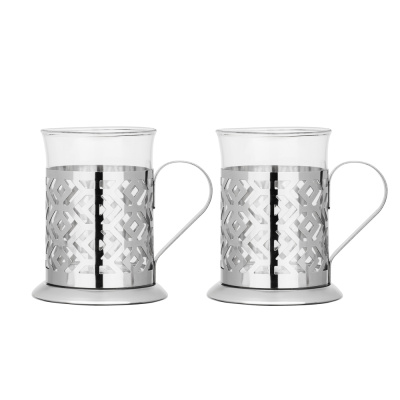 Набор стаканов с подстакан. 2 шт, 200мл., стекло, нжс SATOSHI Гельсингфорс (1/20)