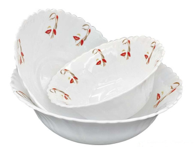 Набор салатников 3пр "Природа в лицах": 15 см, 18 см, 20 см, в под.упаковке упр.стекло(1/6)