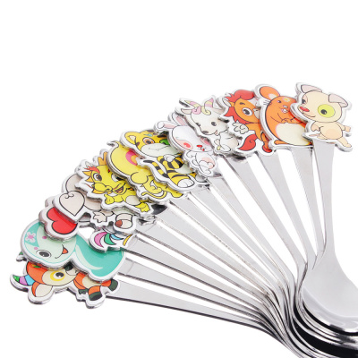 Ложка детская "Зверушка" малая (металл) (12диз) (12/12/300)