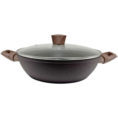 Сотейник 28см  Marroni,ст/кр.внутри:2-х слой.АП,снаружи:цв.жаропр.покр. (алюм.) (6)