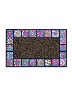 Коврик придверный 76x45см MOSAIC QUADRO фиолетовый (резина,полиэст.полипр.)(1/8)