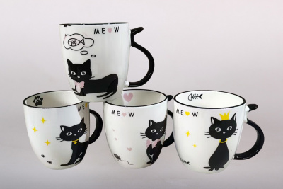 Кружка 420мл микс (4диз) (фарф.) (12/48)