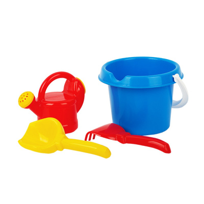 Игра детский песочный набор 4пр ( ведро, совок, грабли, лейка ) (24/24)