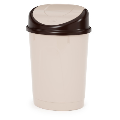 Контейнер для мусора 12л овальный (бежевый) пласт.(6)