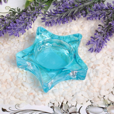 Подсвечник "Tea-звезда" 7,5*2,5см цвет голубой (1/1)