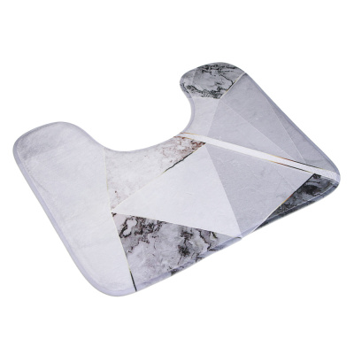 Коврик д/туалета, фланель, губка 1,0 см, полиэстер, 50x40 см, мрамор, серый VETTA (5/5)