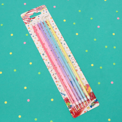 Свечи для торта "Party" 6 шт, 25 см, микс (24)