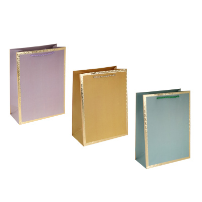 Пакет подарочный, высококач.бумага, тиснение фольгой, 18x23x8 см, 210 гр, 3 цв, арт К1 (12/12)