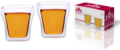 Набор стаканов с двойными стенками BACKMAN 260 мл,стекло (1/24)