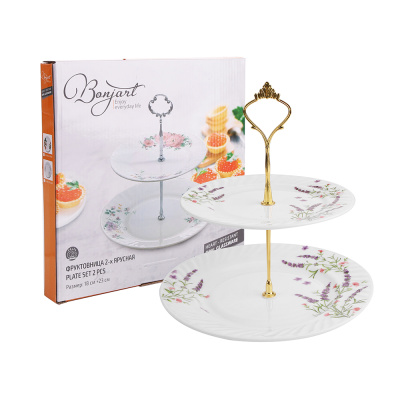 Фруктовница 2-х ярусная "Лаванда" керамика (1/12)      