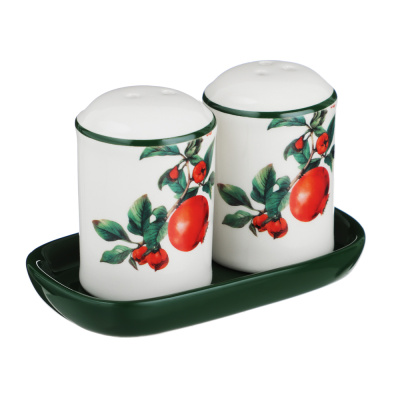 Набор д/соли и перца на подставке, 11х6,5х7см, кер MILLIMI Гранат (1/72)