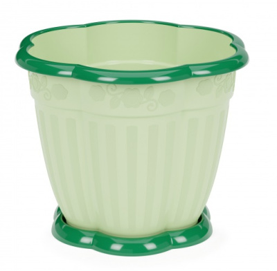 Горшок цв. "Восторг" 3,0л с/под (зеленый),пласт. (1/25)