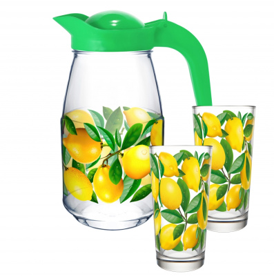 Набор для воды 3пр "Лимоны" п/у (1/4) Набор для воды 3пр "Лимоны" п/у (1/4)
