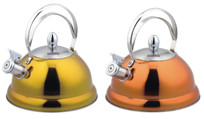 Чайник 2,6л DeLux со свист, мет/кр, капс дно(нерж.) (8)