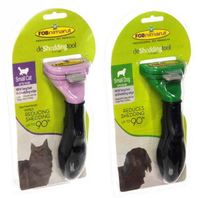 Расческа - пуходерка д/вычесывания подшерстка "ФУРМИНАТОР"цв.розовый и зелён.4,5*15см (1/12)