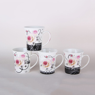 Кружка 300мл микс (4диз) фарф.(12/72)