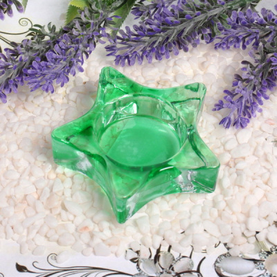 Подсвечник "Tea-звезда" 7,5*2,5см цвет зеленый (1/1)