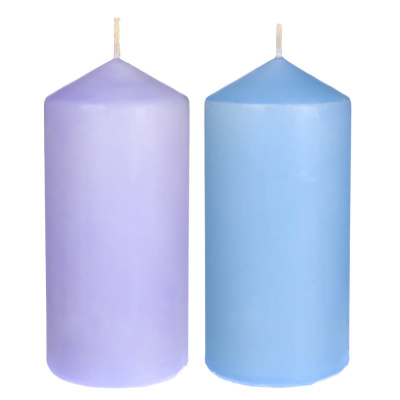 Свеча столбик, цвет сиреневый, 2 цвета (15/10), 6,8x15 см Нежность LADECOR (1/6)