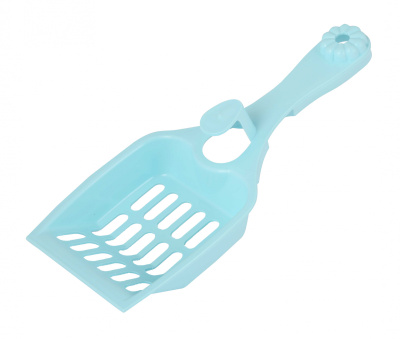 Совок для кошачьего туалета "Мур-мяу" (голубой) пласт.(уп.26)