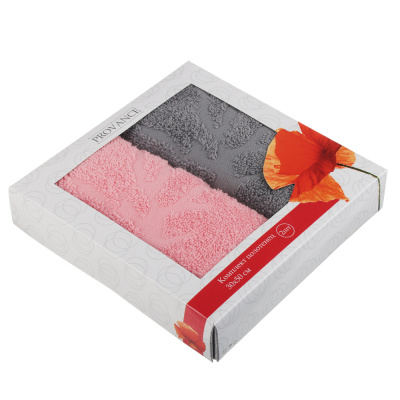 Комплект махровых полотенец 2шт, 30х50см, 100% хлопок PROVANCE Маковое поле (1/6/48)