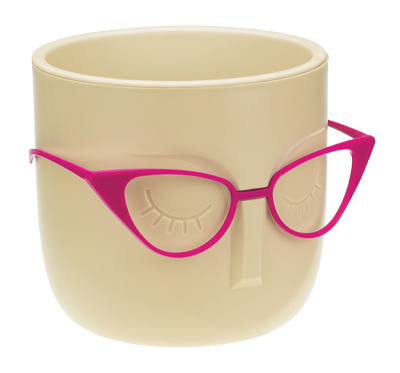 Кашпо МАРИ  D115мм 0,65л со вставкой  Белая глина (полипропилен), пласт.(1/8)