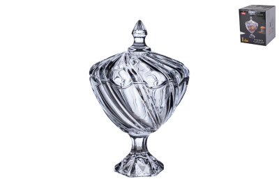 Ваза сервировочная 14,5х23см на ножке с/кр (стекло) (1/16)