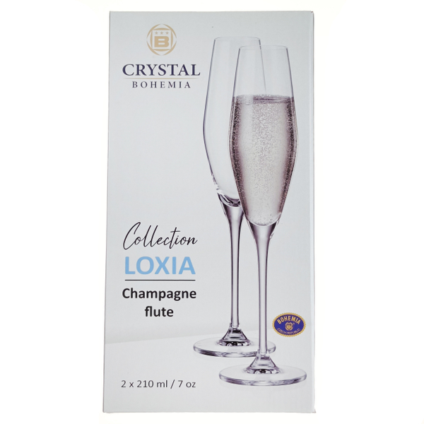 Рюмка для шампанского "LOXIA", 210 мл (набор 2 шт.)(1/24)