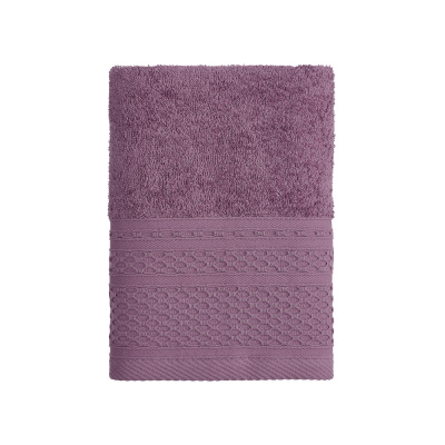 Полотенце махровое, 100% хлопок, 50х90см, 400гр/м, сливовый PROVANCE Хейзел (4/96)
